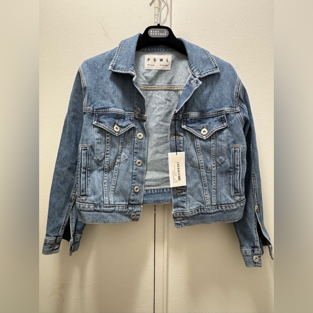 NWT $395 Proenza Schouler White Label Shrunken Denim Jacket large
